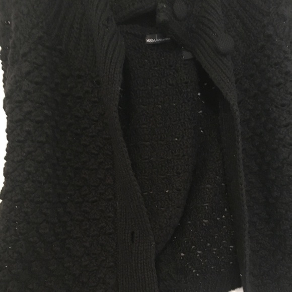 Moda International Black Button-up Wool Sweater - Picture 6 of 12